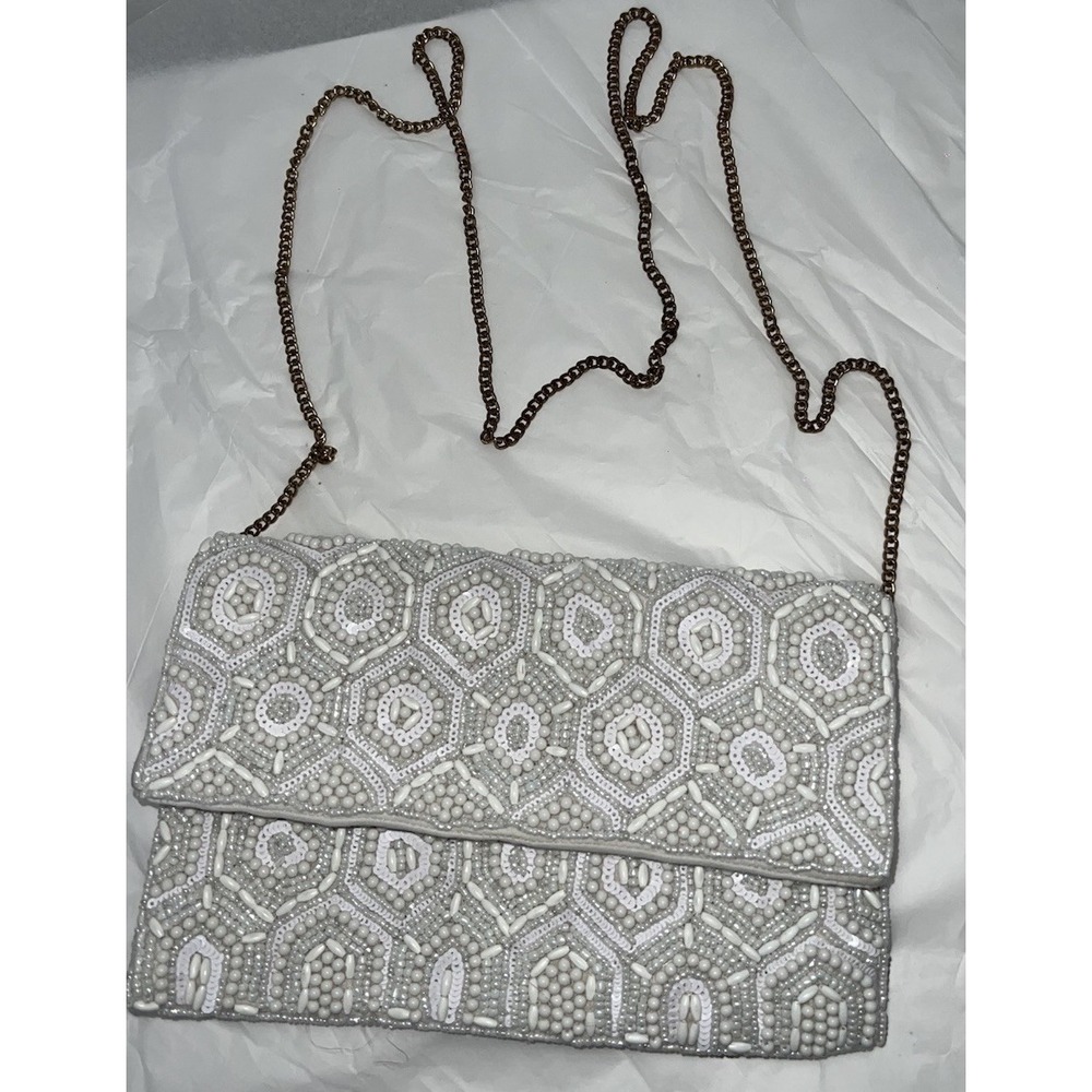 Beaded Clutch Shoulders Bag Antik Kraft (8-b16)